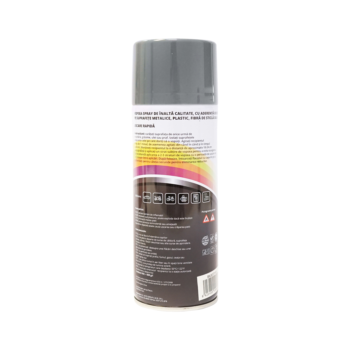 Spray vopsea auto gri tip Massey Ferguson profesionala cu uscare rapida 450ml MAGIC - imagine 3