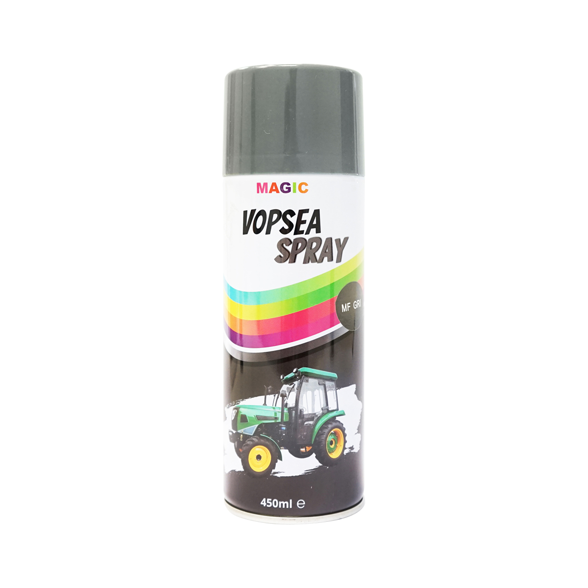 Spray vopsea auto gri tip Massey Ferguson profesionala cu uscare rapida 450ml MAGIC