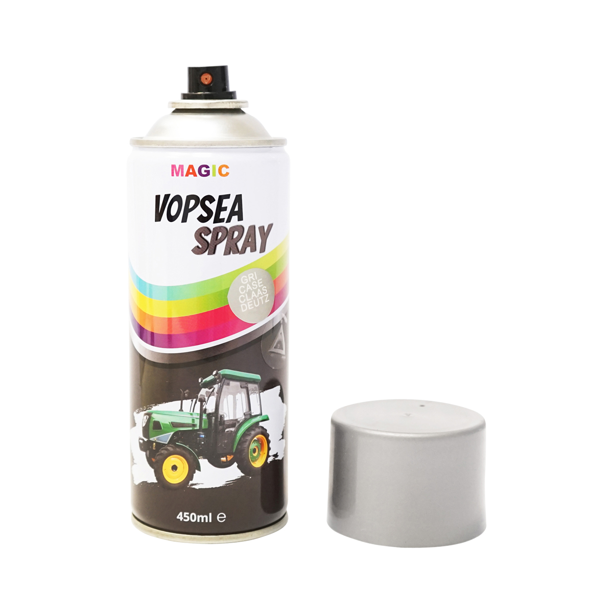 Spray vopsea auto Gri Case Claas Deutz 9104 gri aluminiu 450ml MAGIC - imagine 2