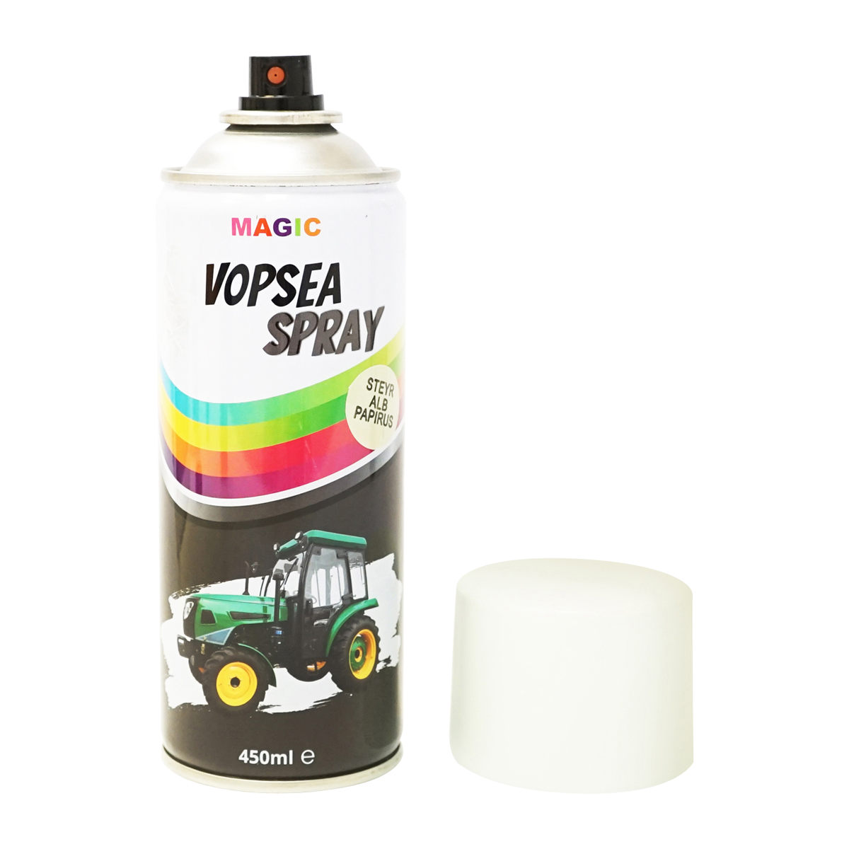 Spray vopsea auto alb papirus tip Steyr profesionala cu uscare rapida 450ml MAGIC - imagine 2