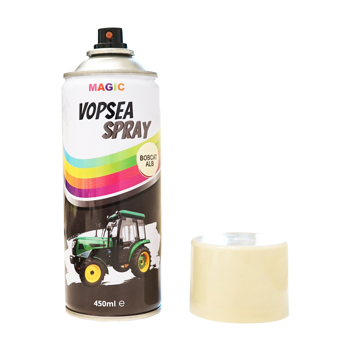 Spray vopsea auto alb tip Bobcat profesionala cu uscare rapida 450ml MAGIC - imagine 2