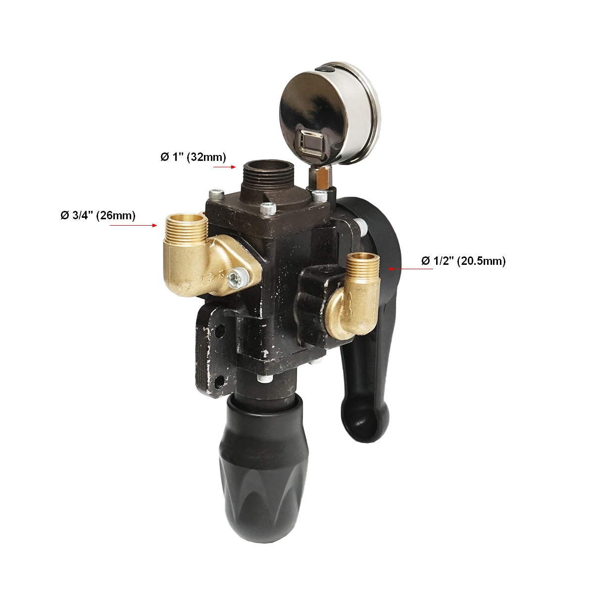 Distribuitor metalic cu 3 cai, manometru glicerina inclus pentru erbicidator - imagine 4