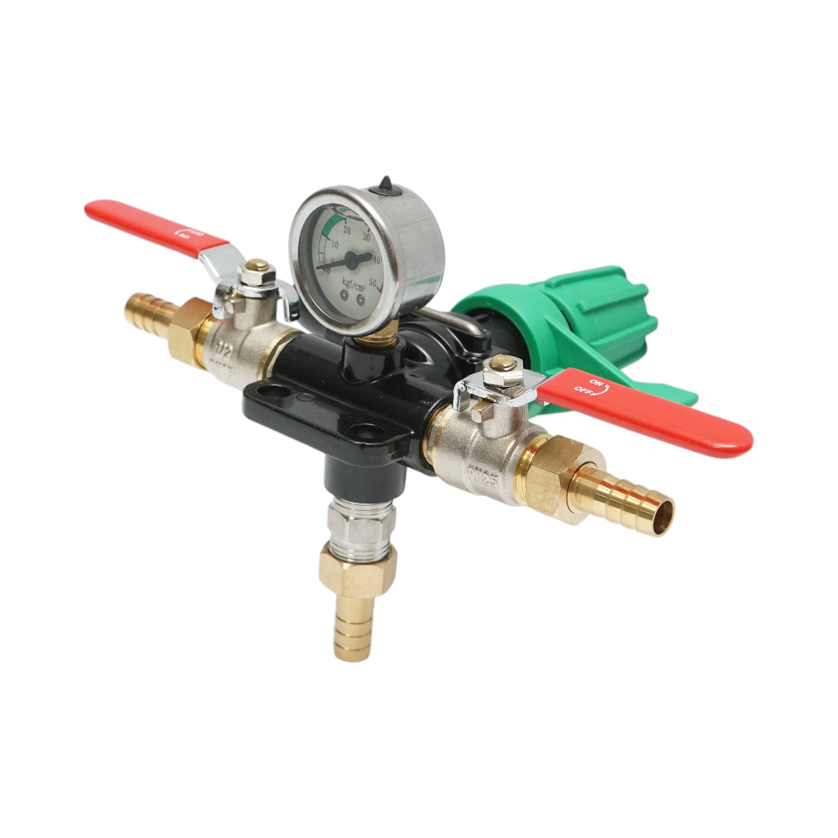 Distribuitor cu 2 cai, manometru glicerina inclus pentru erbicidator - imagine 2