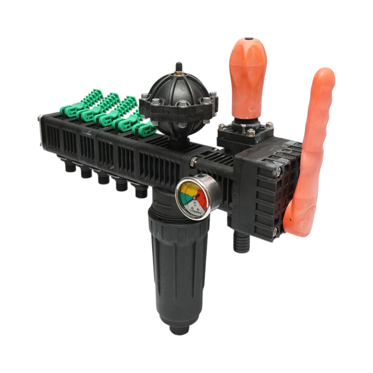 Distribuitor erbicidator cu 5 cai, filtru si manometru cu glicerina 25 bar - imagine 2