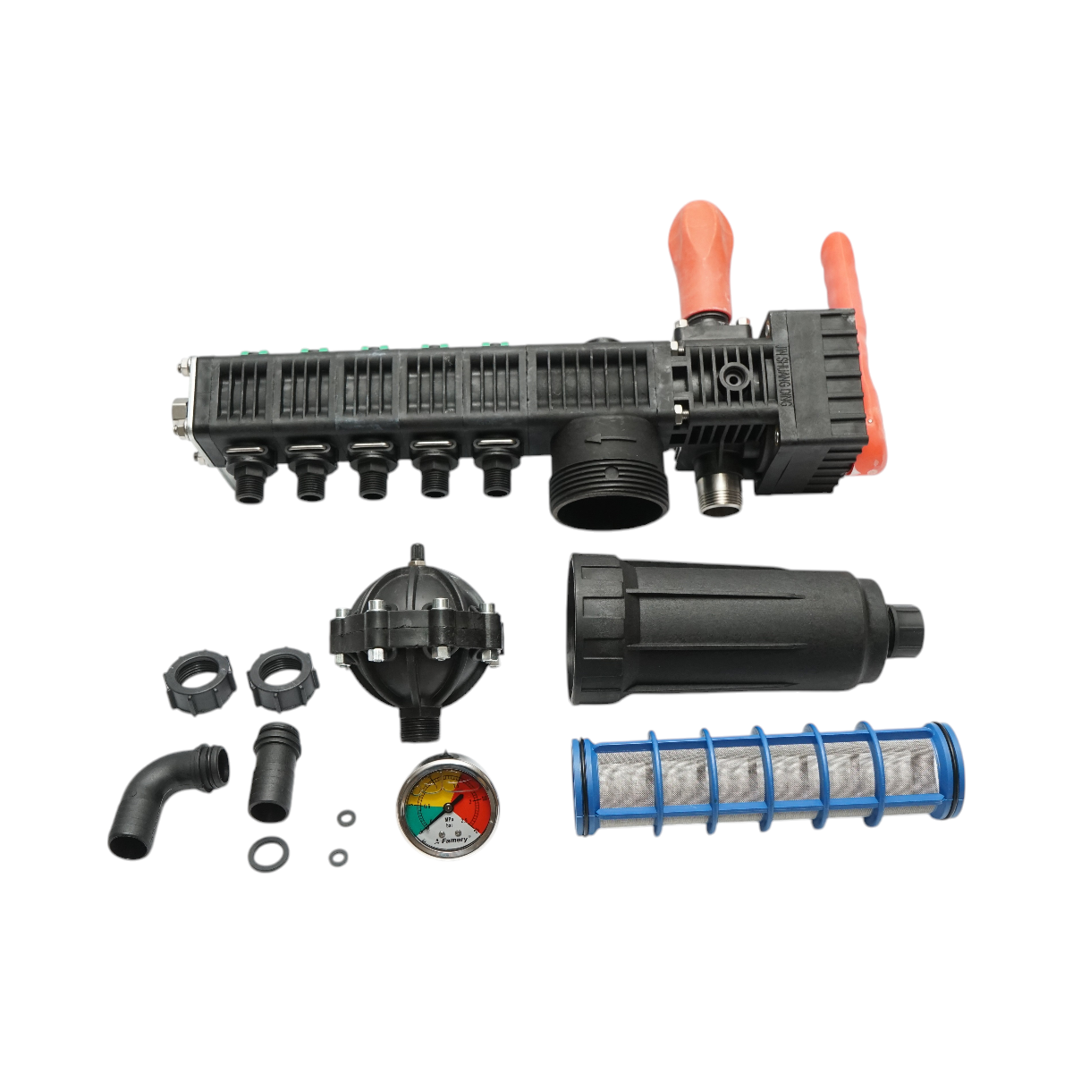 Distribuitor erbicidator cu 5 cai, filtru si manometru cu glicerina 25 bar - imagine 3