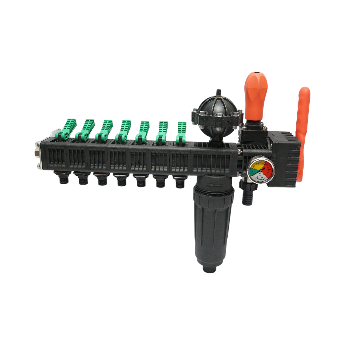 Distribuitor erbicidator cu 7 cai, filtru si manometru cu glicerina 25 bar