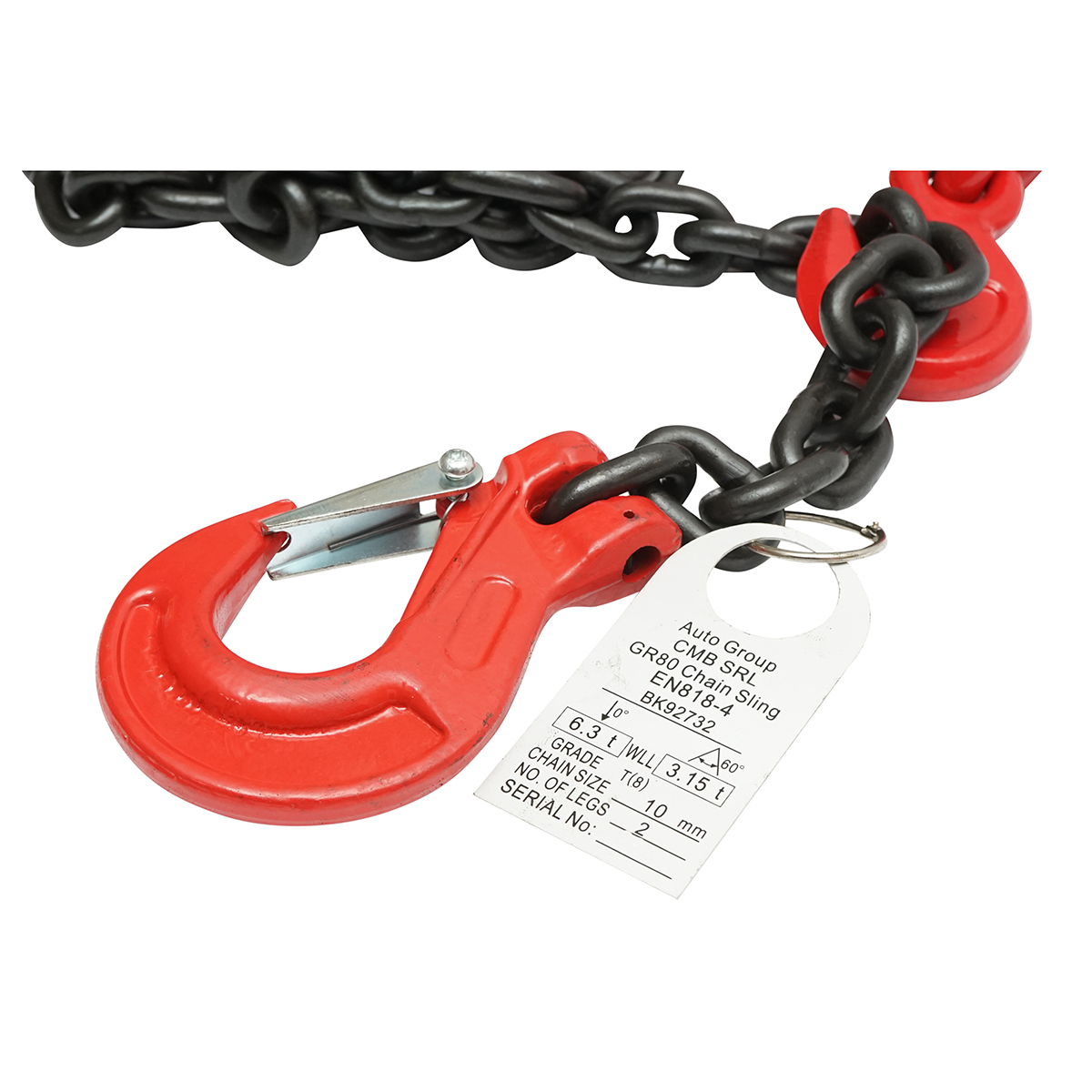 Lant ancorare pentru utilaje grele cu dispozitiv de tensionare pe clichet, greutate suportata 6.3T, lungime lant 4m, grosime zala fi 10mm - imagine 4