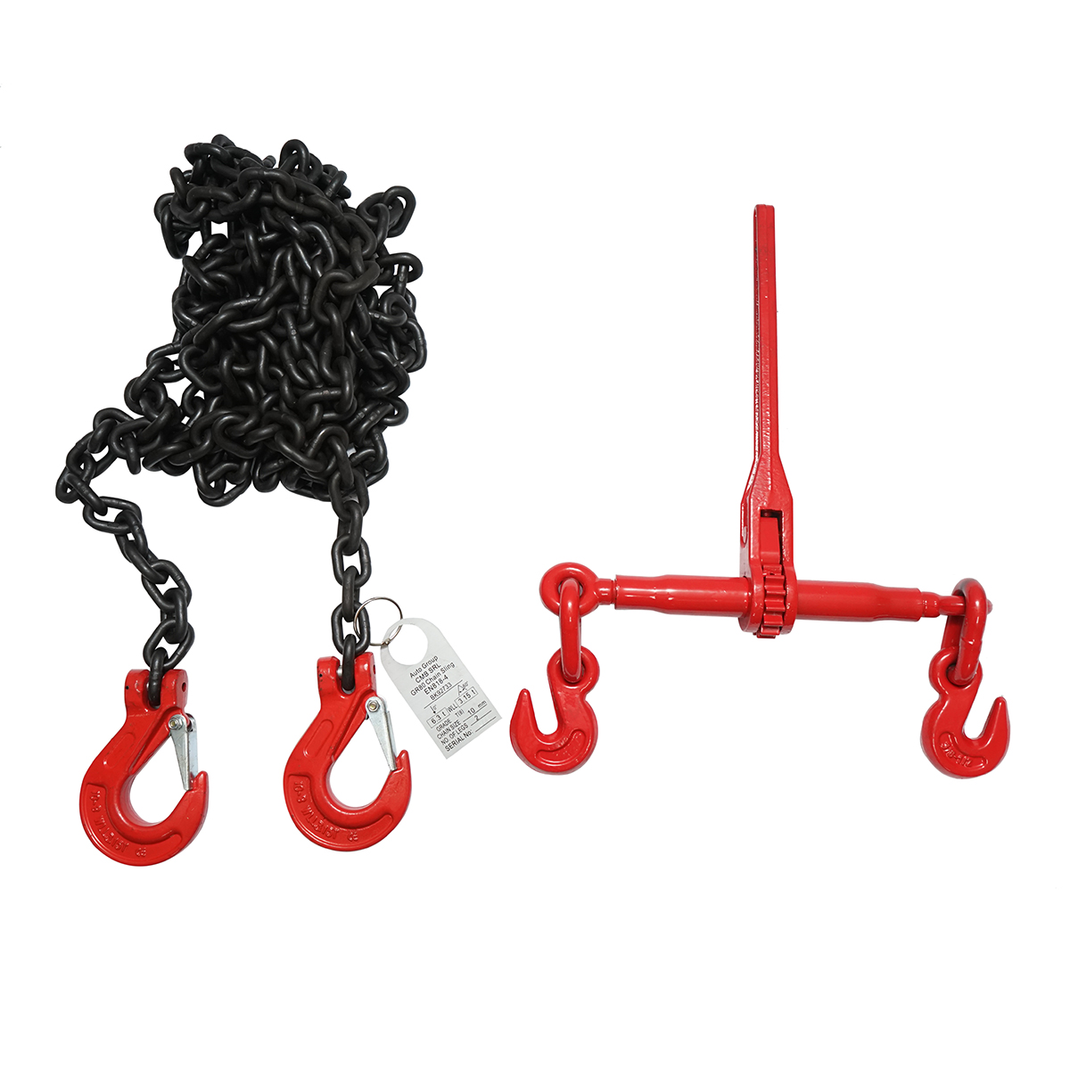 Lant ancorare pentru utilaje grele cu dispozitiv de tensionare pe clichet, greutate suportata 6.3T, lungime lant 6m, grosime zala fi 10mm - imagine 3