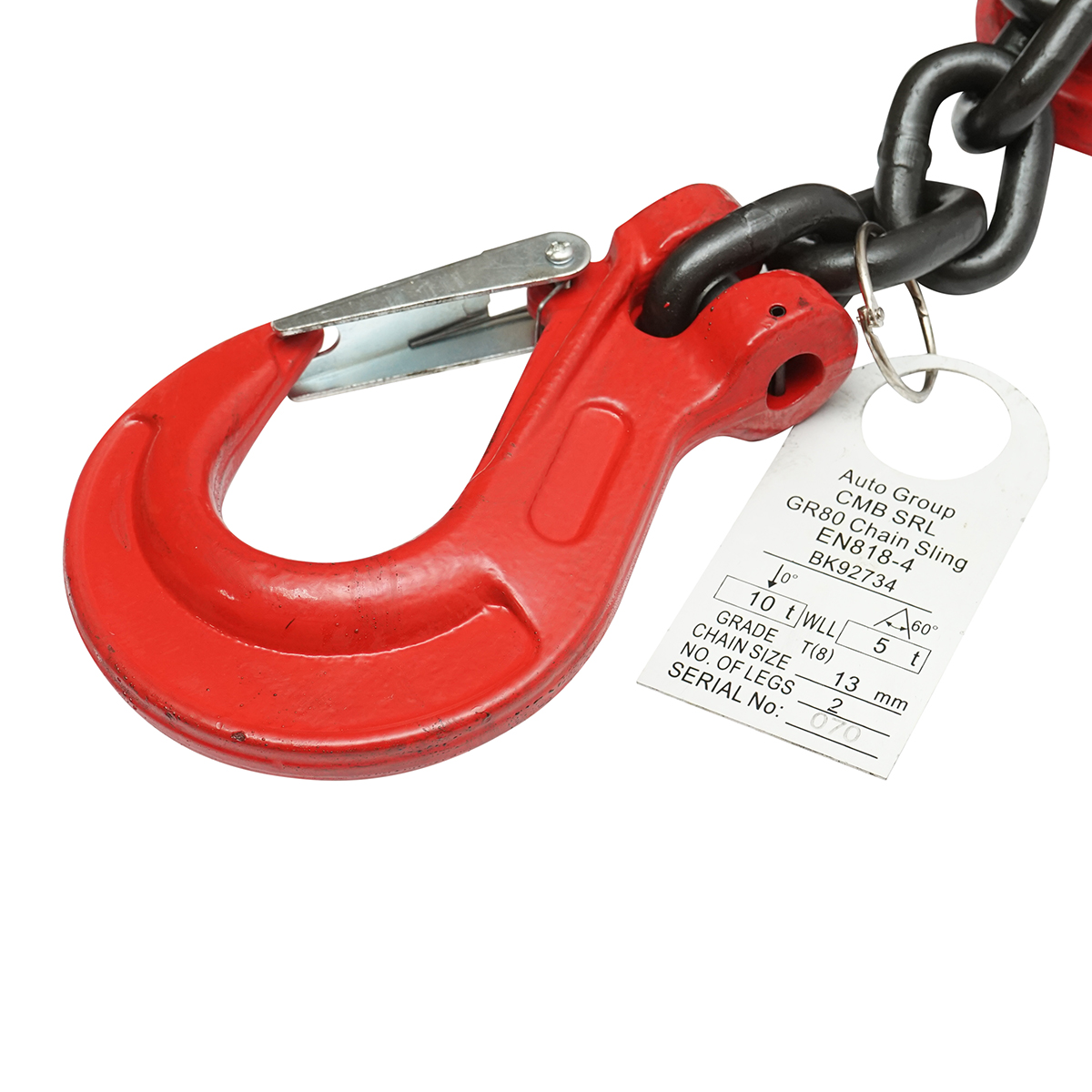 Lant ancorare pentru utilaje grele cu dispozitiv de tensionare pe clichet, greutate suportata 10T, lungime lant 4m, grosime zala fi 13mm - imagine 4