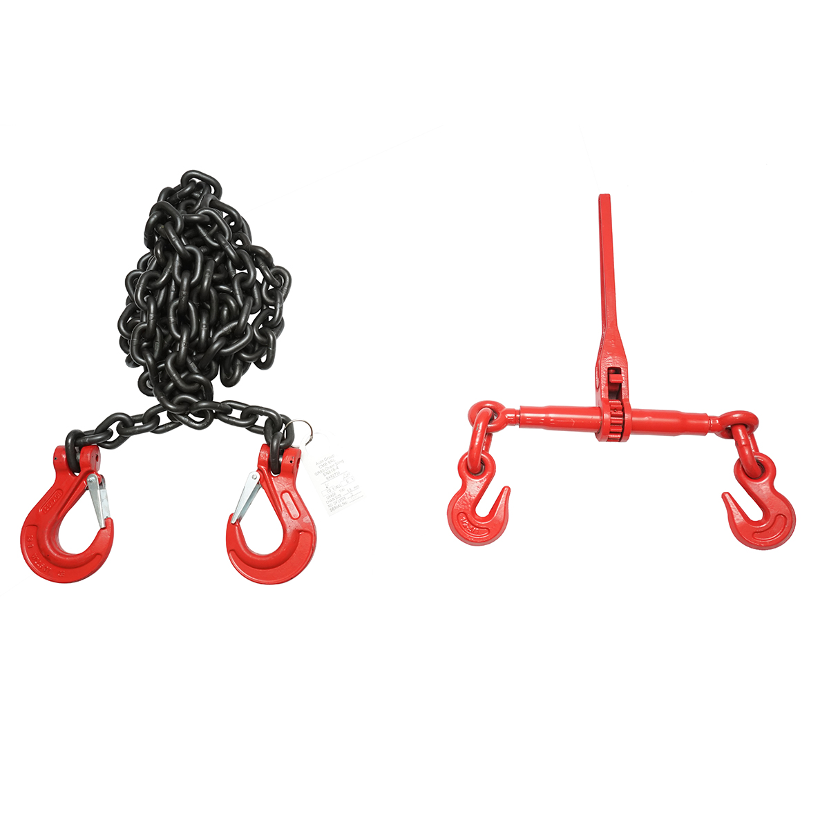 Lant ancorare pentru utilaje grele cu dispozitiv de tensionare pe clichet, greutate suportata 10T, lungime lant 4m, grosime zala fi 13mm - imagine 3