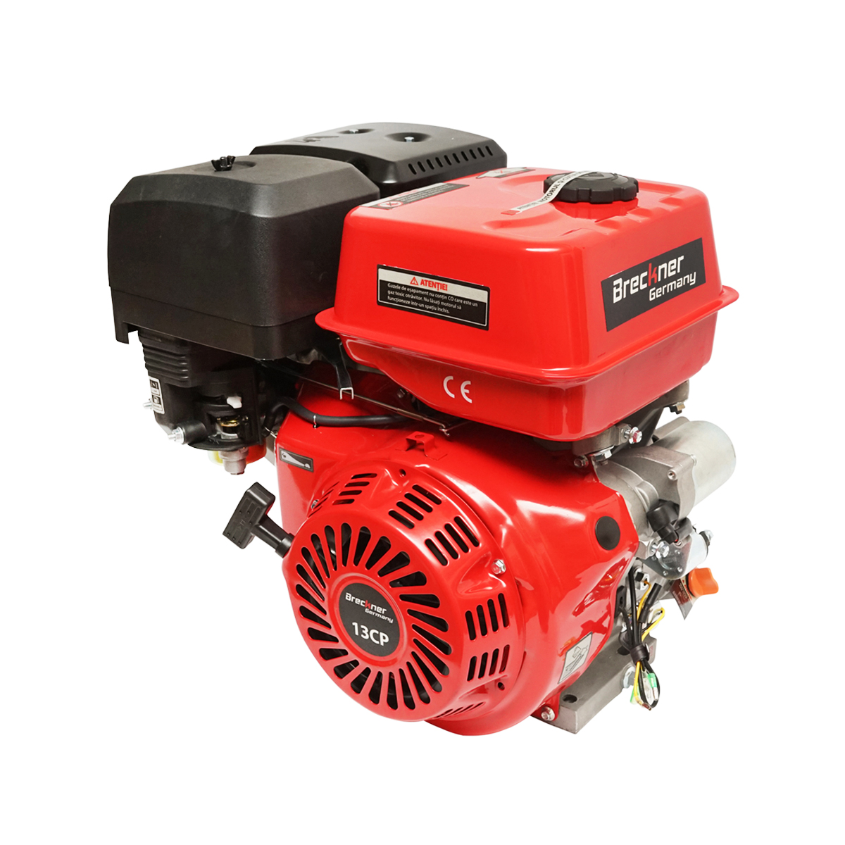 Motor pe benzina 13CP, 4 timpi, ax cu pana 25mm pornire cheie/sfoara, reductor priza Breckner Germany - imagine 2