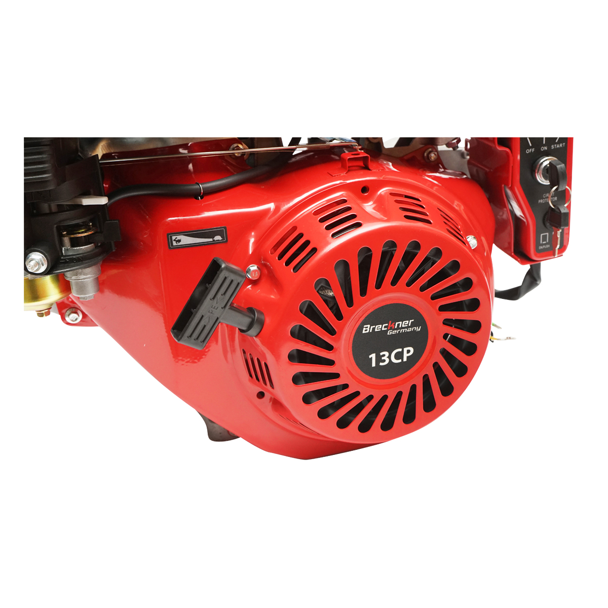 Motor pe benzina 13CP, 4 timpi, ax cu pana 25mm pornire cheie/sfoara, reductor priza Breckner Germany - imagine 6