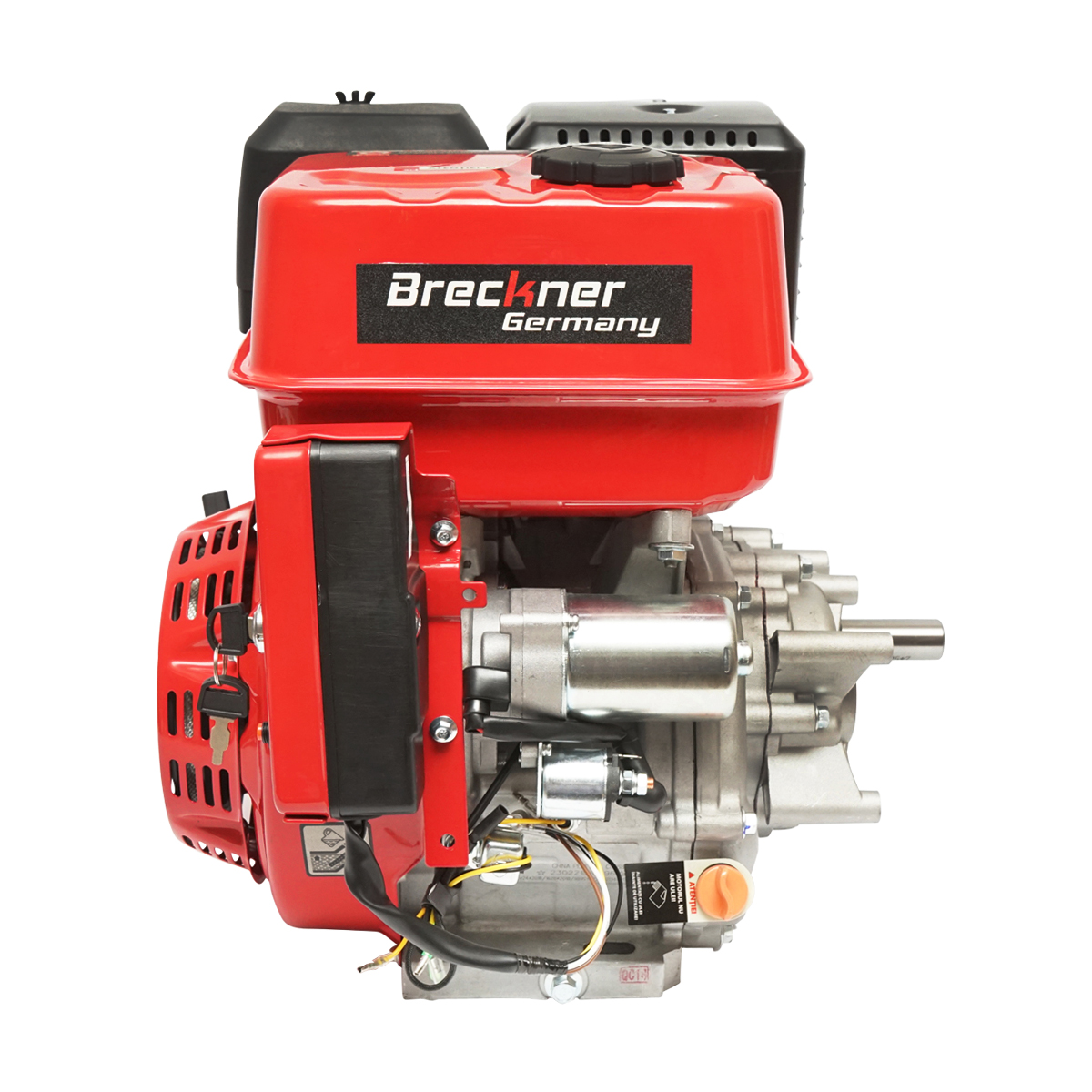 Motor pe benzina 13CP, 4 timpi, ax cu pana 25mm pornire cheie/sfoara, reductor priza Breckner Germany - imagine 4