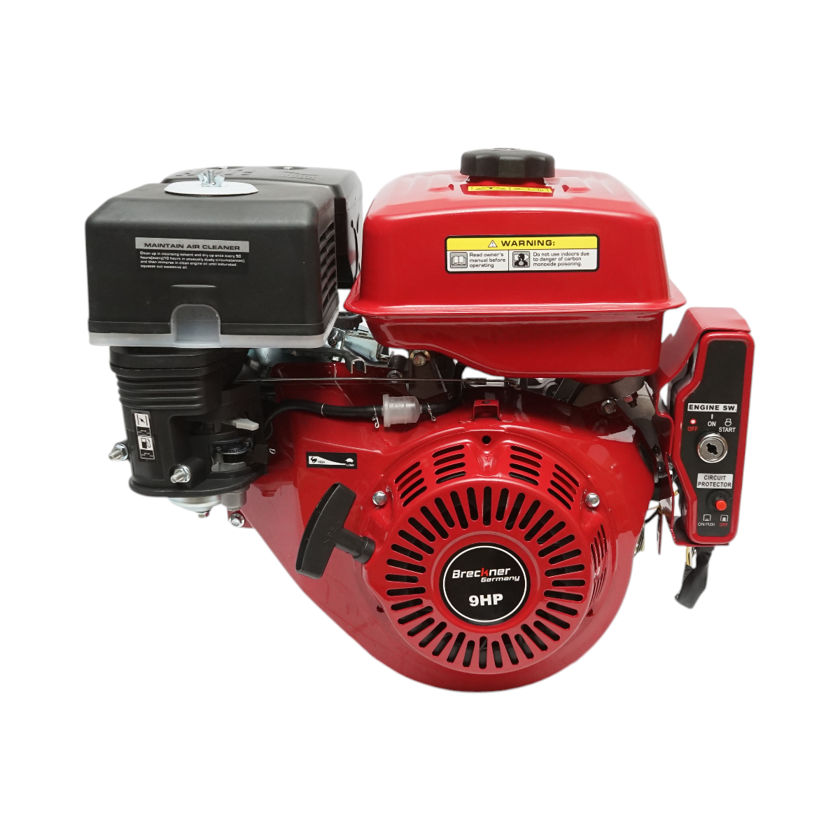 Motor pe benzina 9CP, 4 timpi cu protectie circuit, ax cu pana 25mm, pornire cheie/sfoara  Breckner Germany - imagine 3