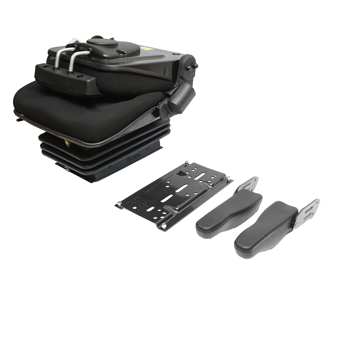 Scaun pentru tractor negru, reglabil cu cotiera, tetiera, centura si suspensie mecanica, latime sezut 455mm - imagine 7