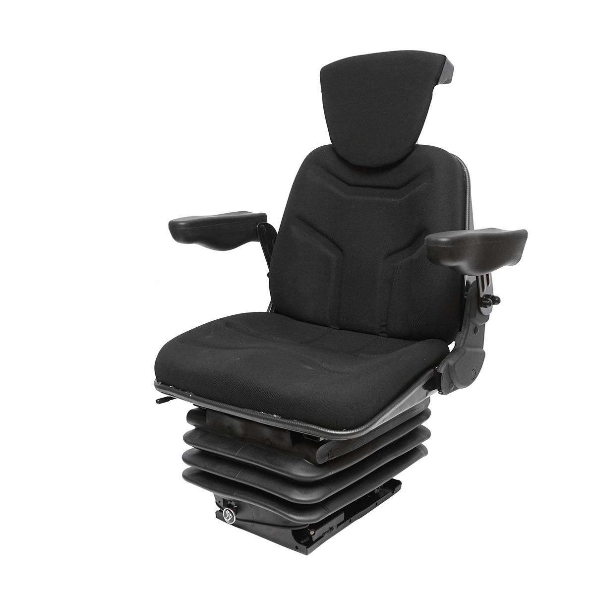 Scaun pentru tractor, negru, reglabil cu cotiera, tetiera si suspensie aer 12-24V - imagine 2