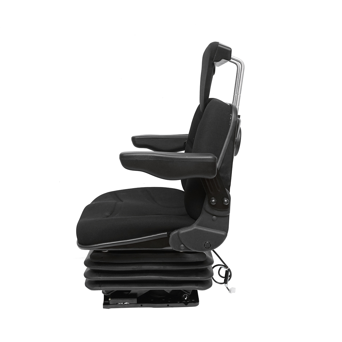 Scaun pentru tractor, negru, reglabil cu cotiera, tetiera si suspensie aer 12-24V - imagine 3