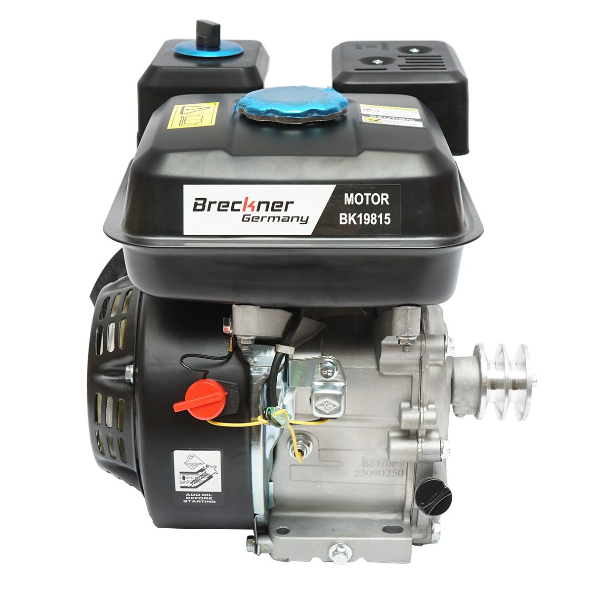 Motor pe benzina cu fulie 7.5CP, 4 timpi, ax cu pana 20mm pornire sfoara Breckner Germany - imagine 4