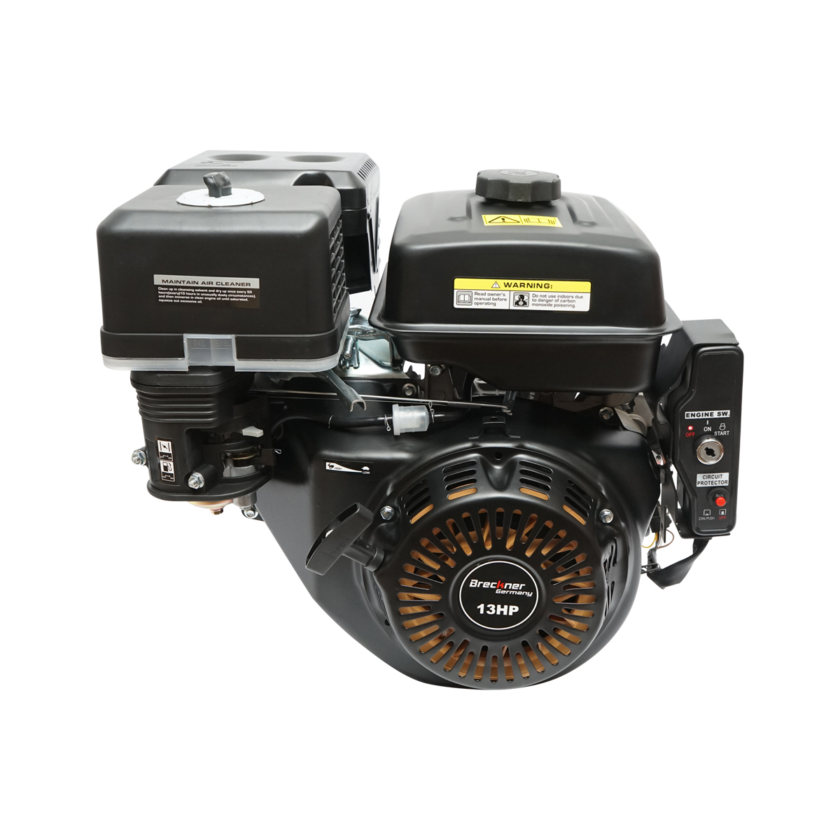 Motor pe benzina 13CP, 4 timpi, ax cu pana 25mm pornire cheie/sfoara, reductor priza Breckner Germany - imagine 3