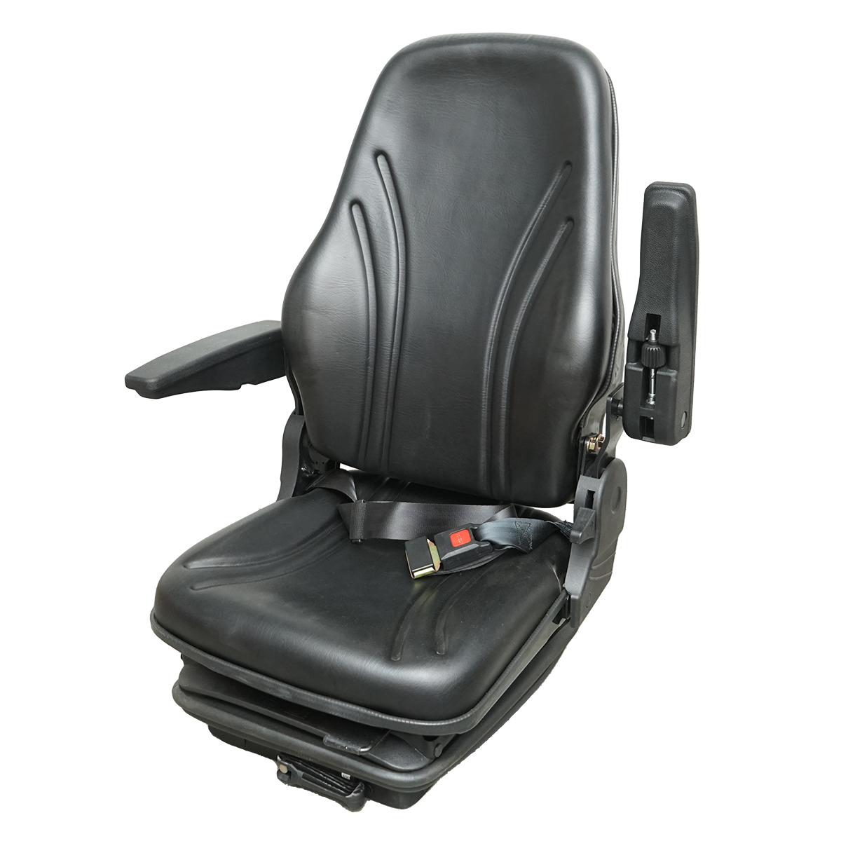 Scaun universal reglabil pe greutate 50-130Kg, cotiere si spatar rabatabil 55-89° pentru tractor, utilaje agricole, industriale, stivuitor