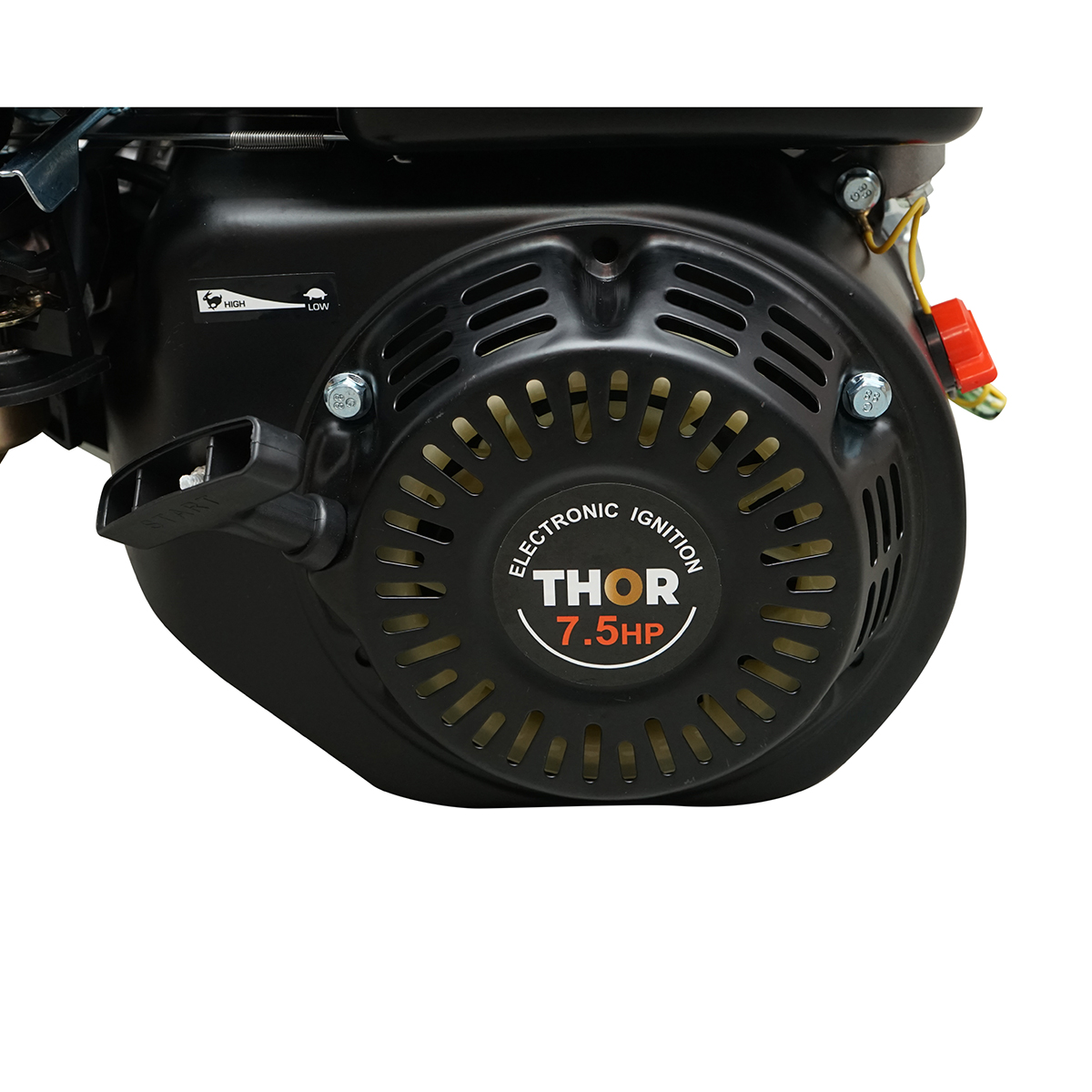 Motor pe benzina cu fulie 7.5CP, 4 timpi, ax cu pana 20mm, 212cc pornire sfoara THOR - imagine 6