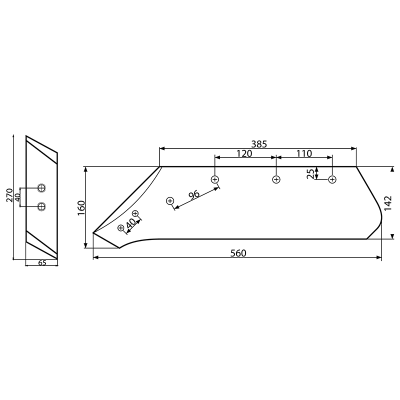 Brazdar dreapta cu dalta 73004/R Kverneland 160x560mm - imagine 4