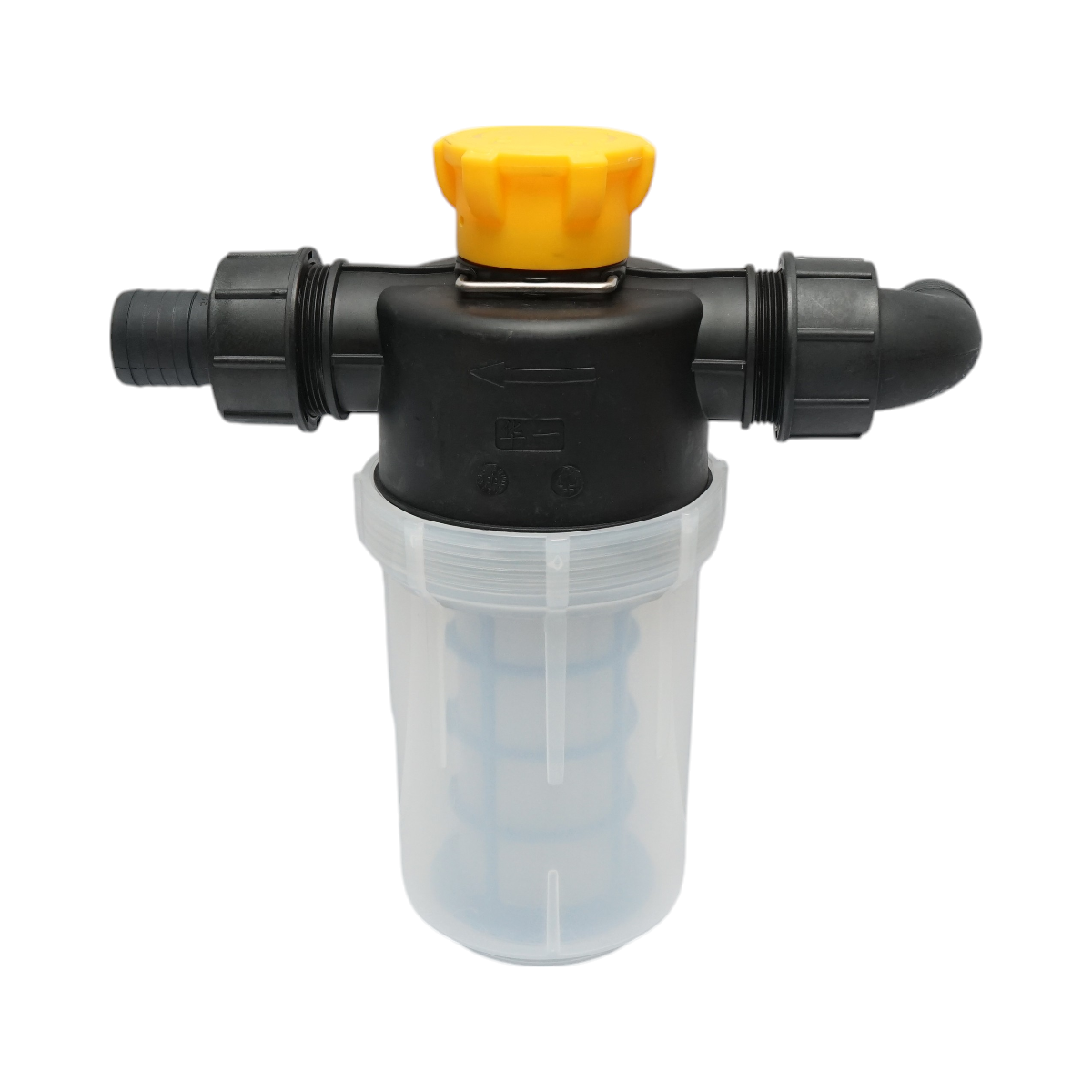 Filtru erbicidator transparent cu sita si valva autocuratare, racord 38mm