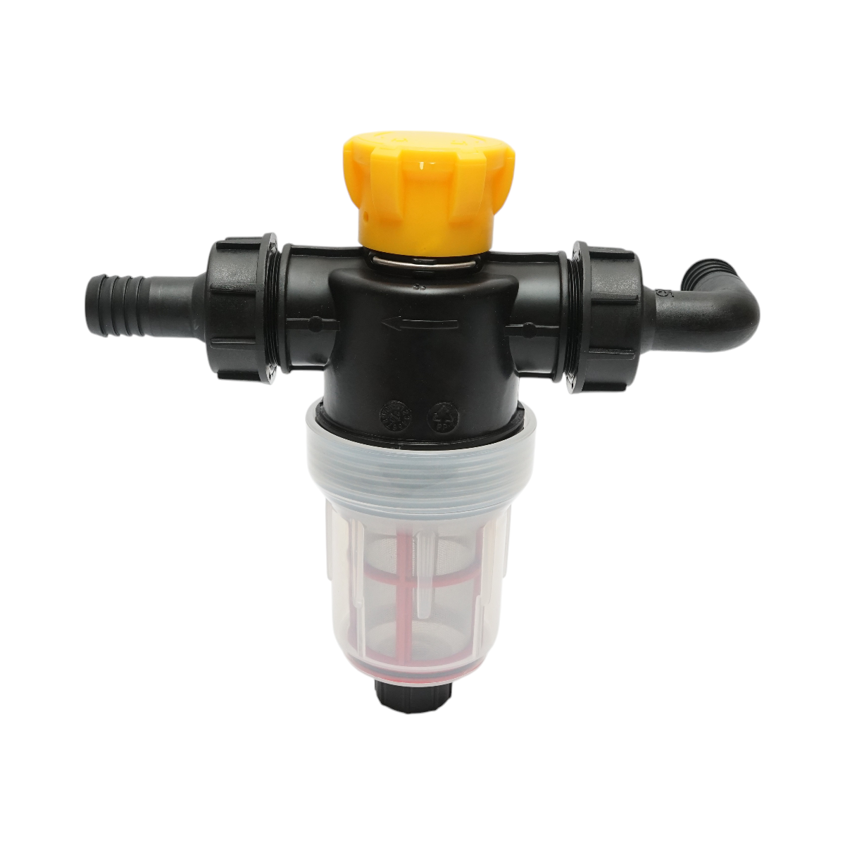 Filtru erbicidator transparent cu sita si valva autocuratare, racord 25mm