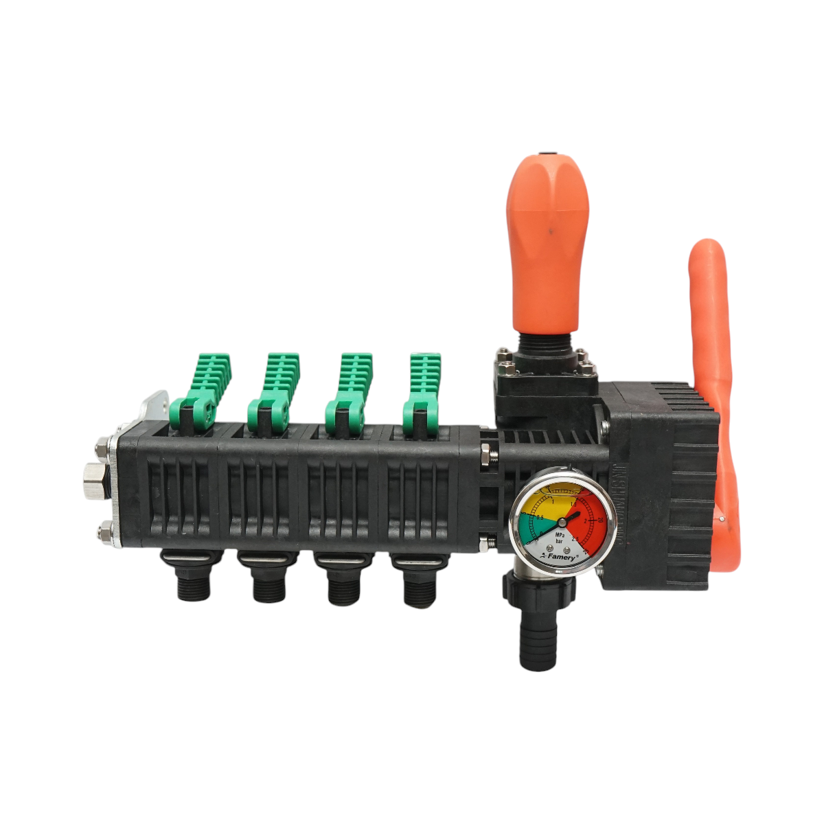 Distribuitor erbicidator cu 4 cai, manometru cu glicerina 25 bar