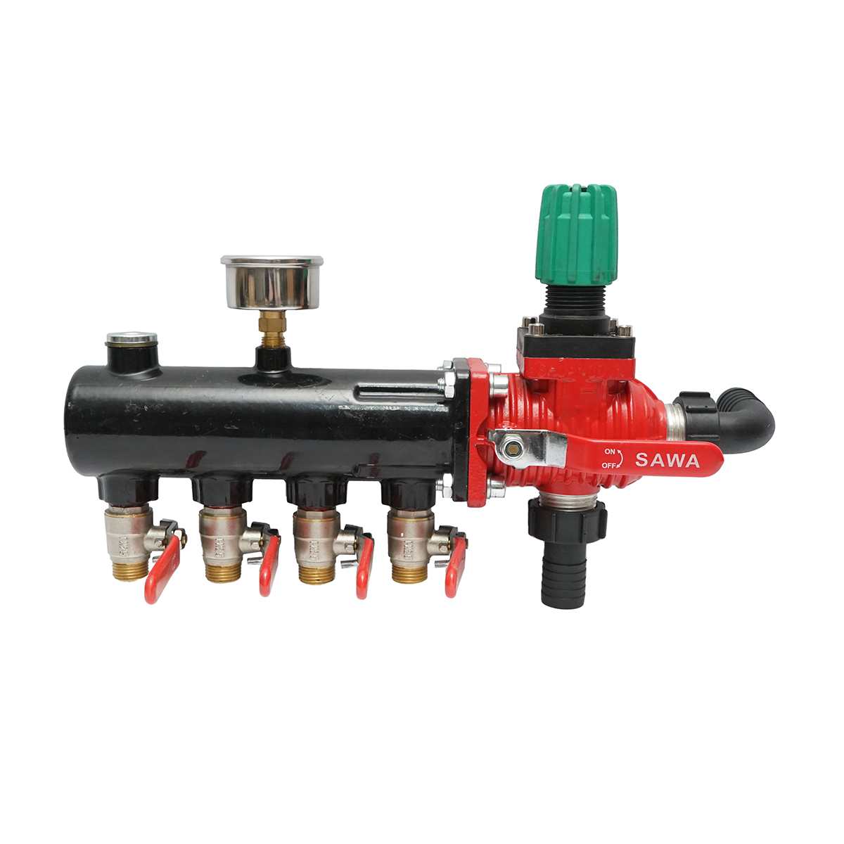 Distribuitor erbicidator metalic cu 4 cai, manometru cu glicerina 25 bar