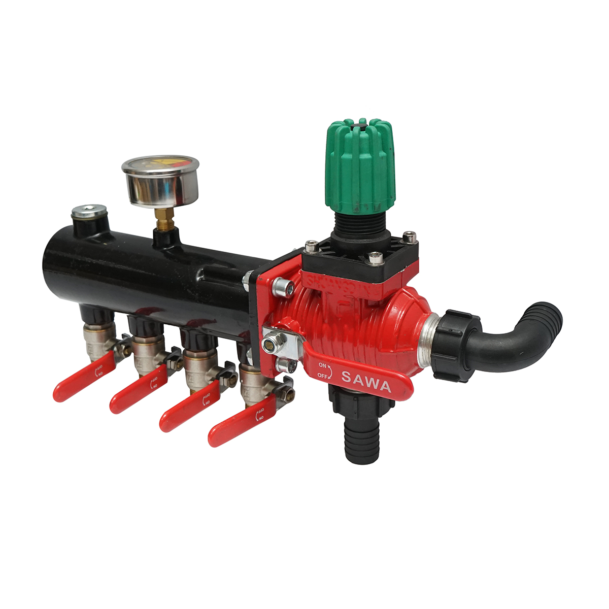 Distribuitor erbicidator metalic cu 4 cai, manometru cu glicerina 25 bar - imagine 4