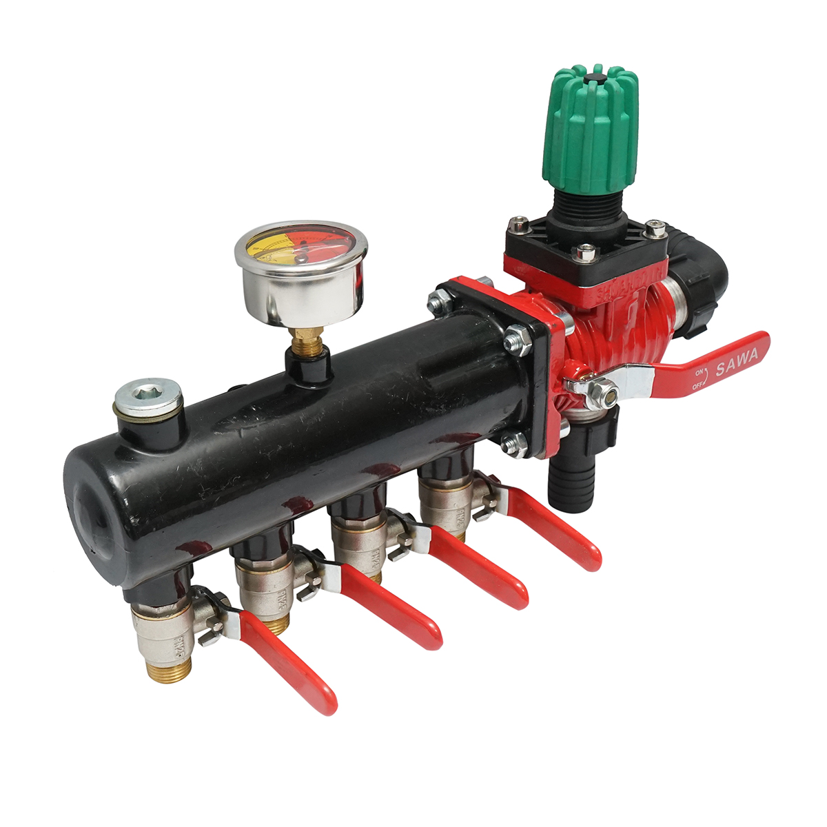 Distribuitor erbicidator metalic cu 4 cai, manometru cu glicerina 25 bar - imagine 3