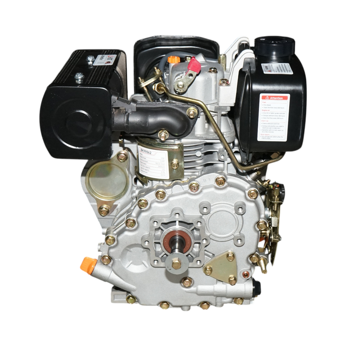 Motor diesel 5CP 173F, 247cc, turatie 3600rpm, ax rotund filetat 19.05mm, pornire sfoara Breckner Germany - imagine 3