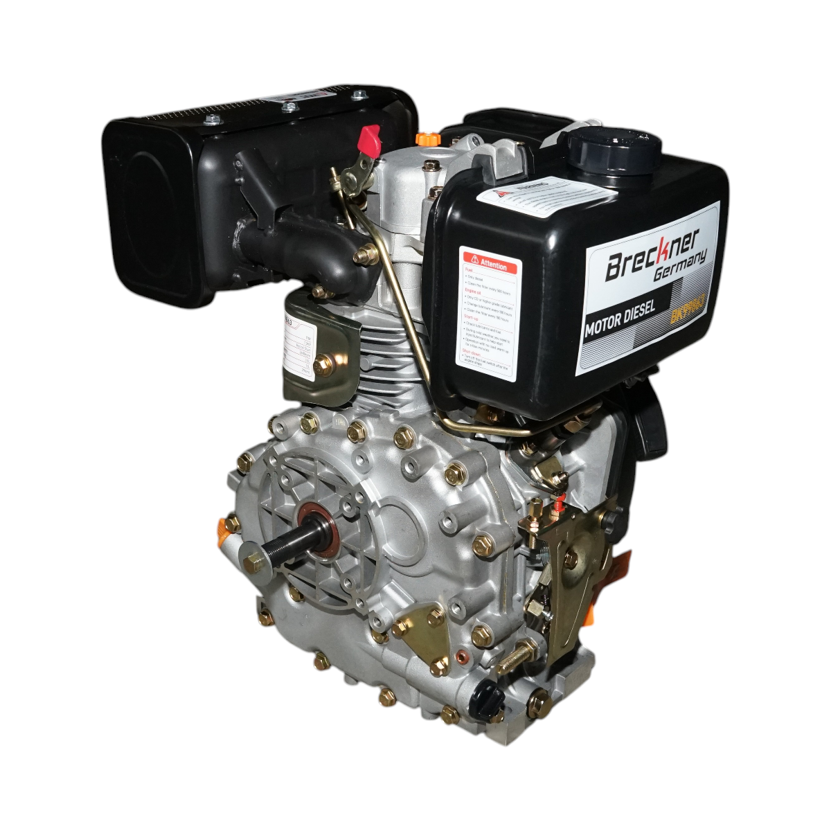 Motor diesel 7CP 178F, 296cc, turatie 3600rpm, ax rotund filetat 19.05mm, pornire sfoara Breckner Germany