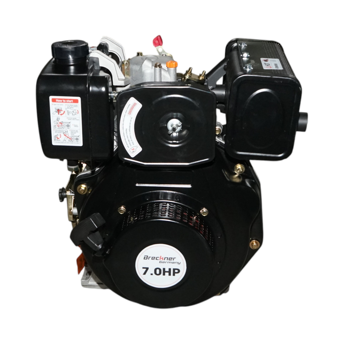 Motor diesel 7CP 178F, 296cc, turatie 3600rpm, ax rotund filetat 19.05mm, pornire sfoara Breckner Germany - imagine 4