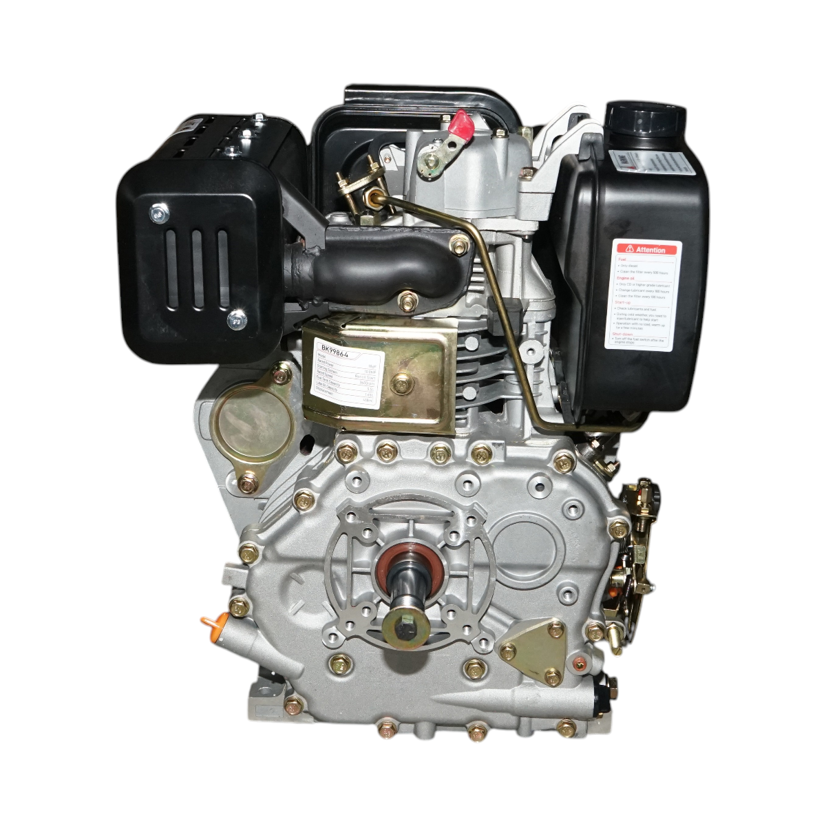 Motor diesel 10CP 186F, 418cc, turatie 3600rpm, ax rotund filetat 25.4mm, pornire sfoara Breckner Germany - imagine 3