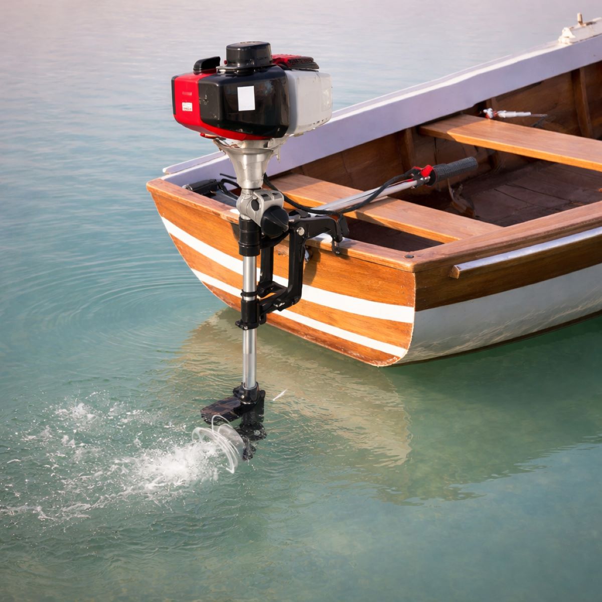 Motor barca pe benzina 2.5CP, 2T 52cc, portabil, turatie 7500rpm, cizma lunga reglabila THOR - imagine 4