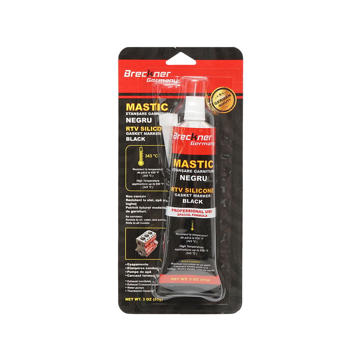 Silicon etansare garnituri negru 85g pentru temperaturi inalte 343 grade