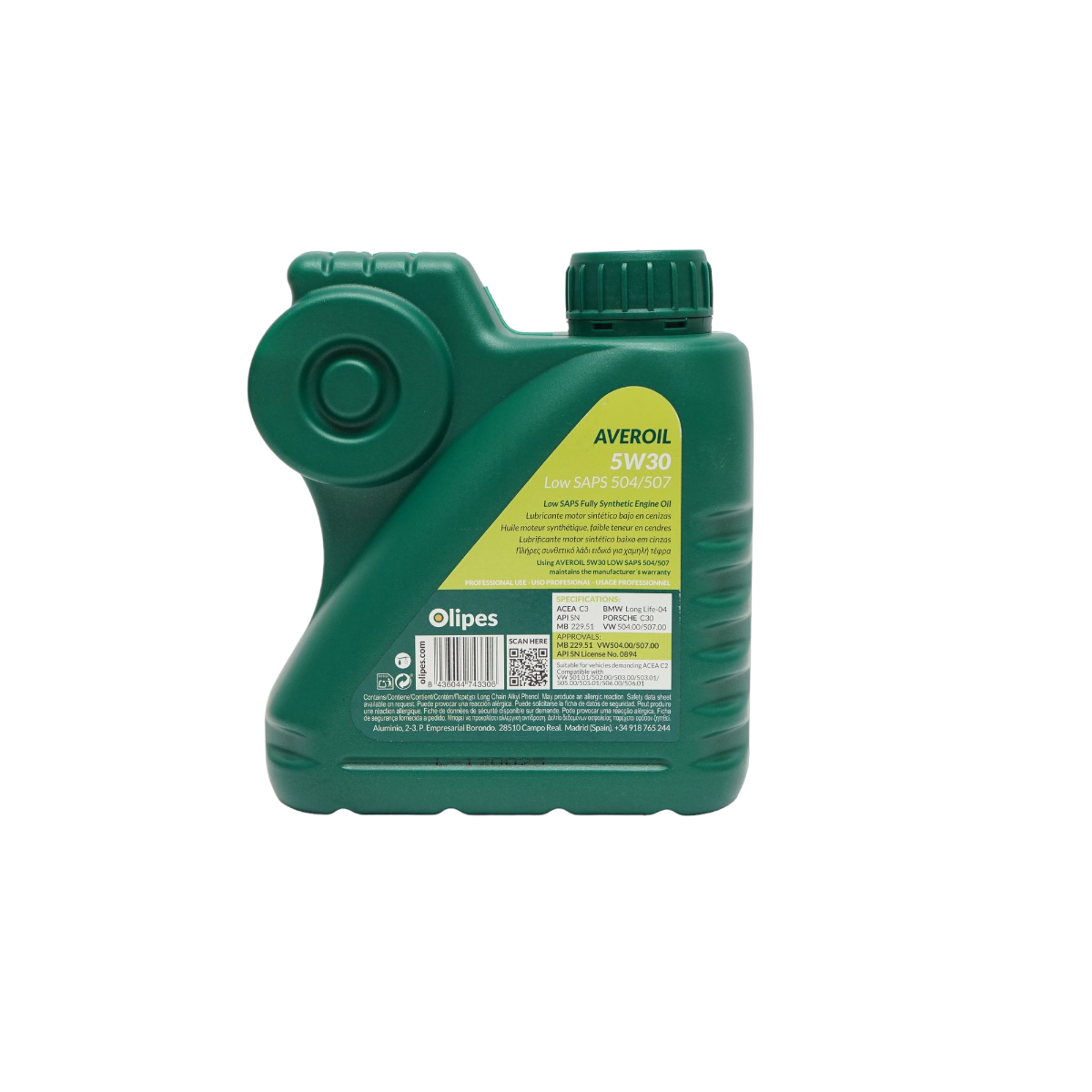 Ulei Olipes motor Averoil 5W30 Low Saps 504/507 1L - imagine 3