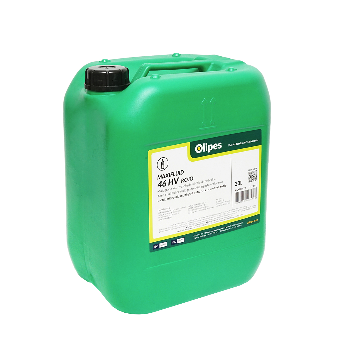 Ulei Olipes hidraulic rosu MAXIFLUID 46 HV 20L - imagine 2