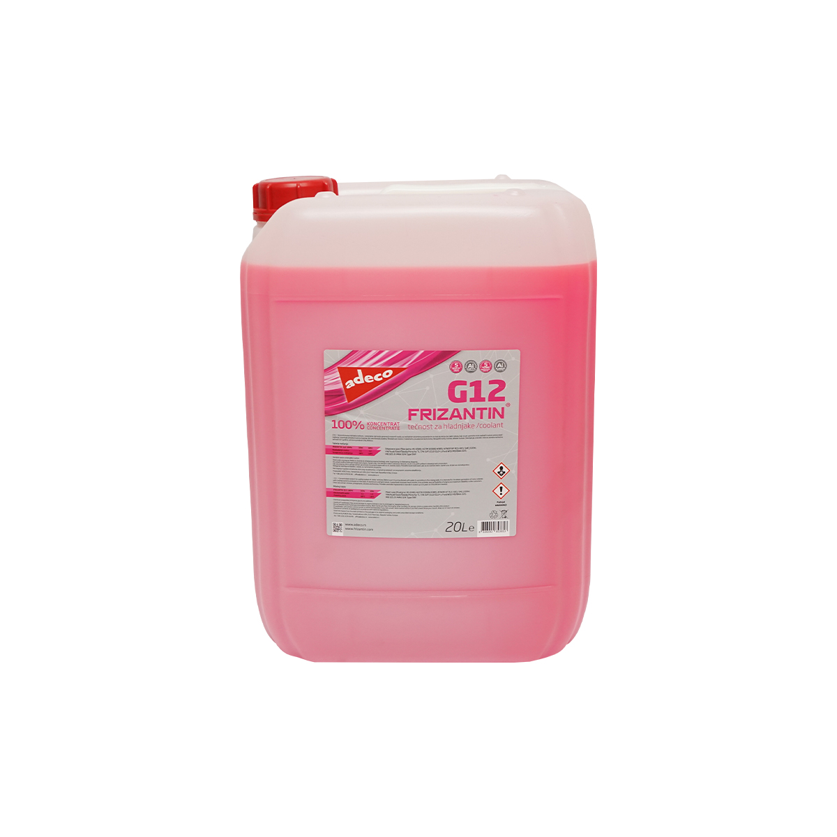 Antigel G12+ roz concentrat -38 grade 1:1 23kg/20L Adeco