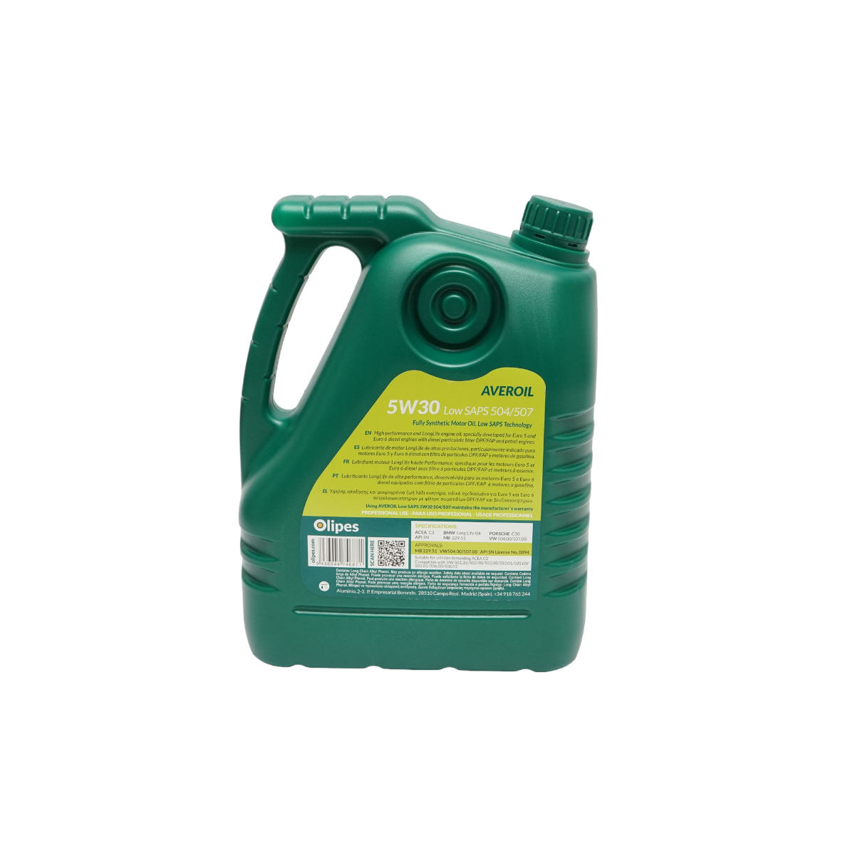 Ulei Olipes motor Averoil 5W30 Low Saps 504/507 5L - imagine 4