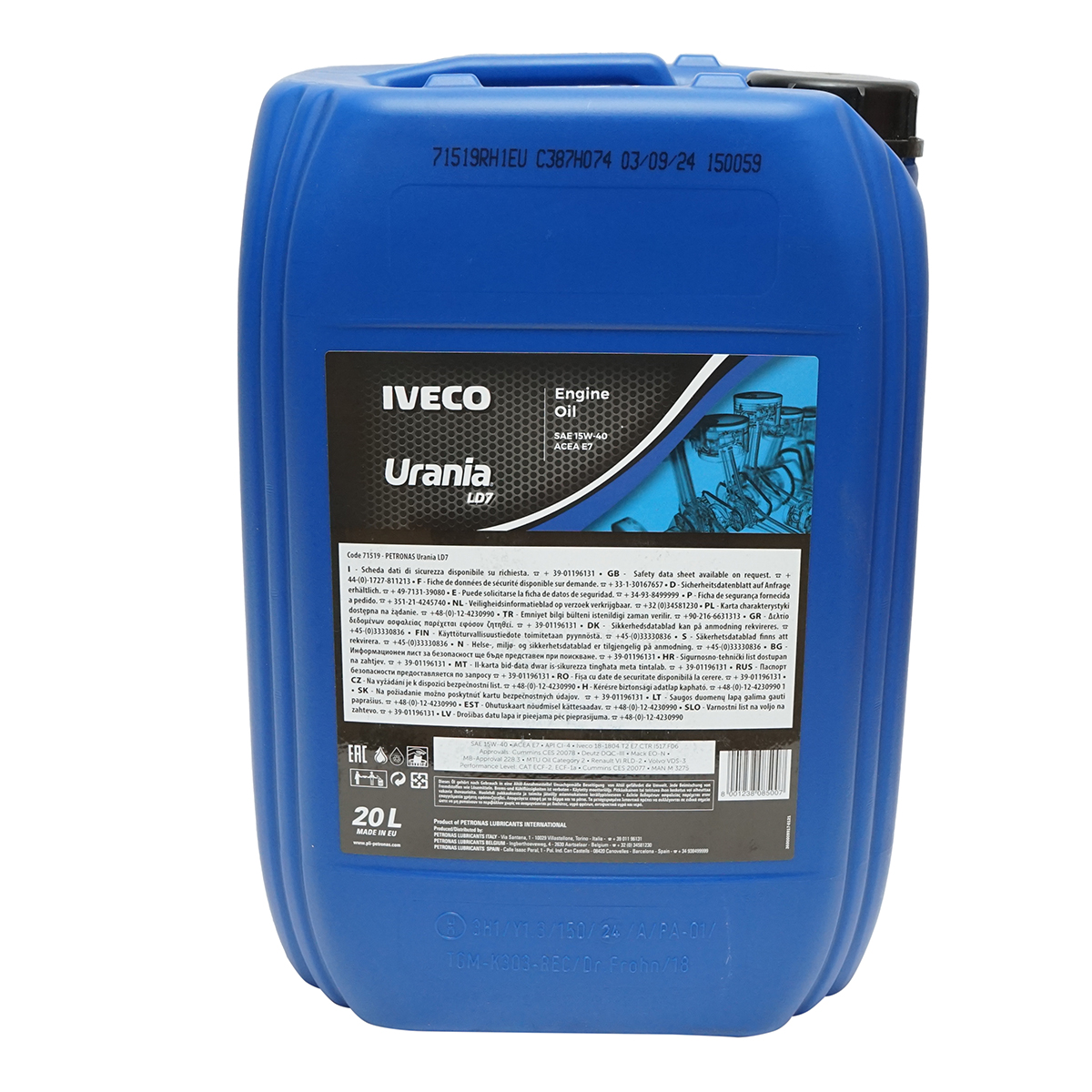 Ulei motor Iveco 15W40 Urania LD7 Petronas 20L - imagine 2