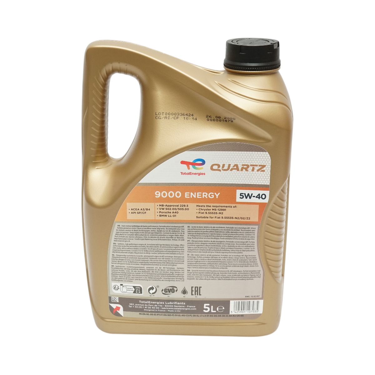 Ulei motor TotalEnergies 5W40 Quartz 9000 Energy 5L - imagine 3