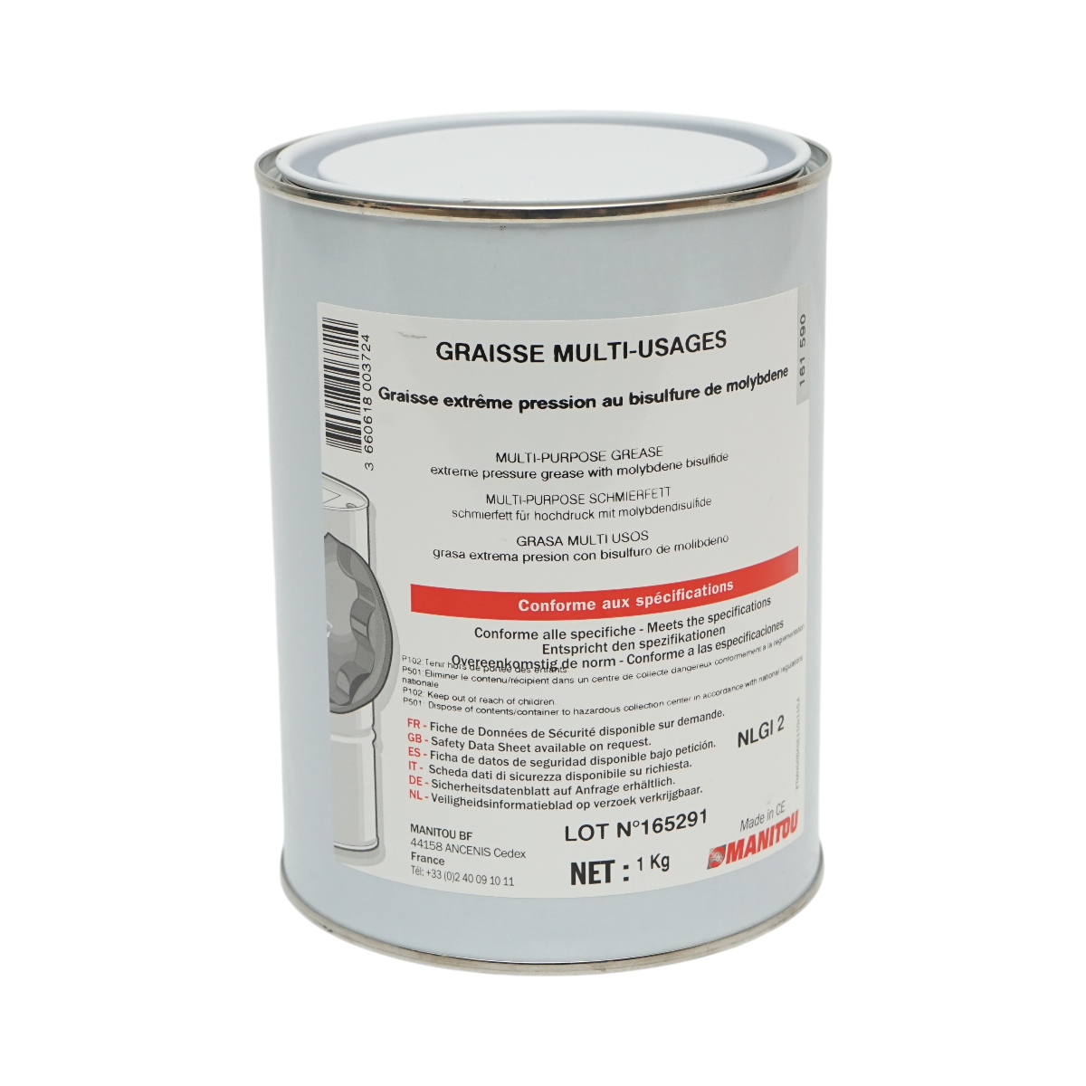 Vaselina multifunctionala Manitou EP Extreme MoS2 NLGI 2 1kg
