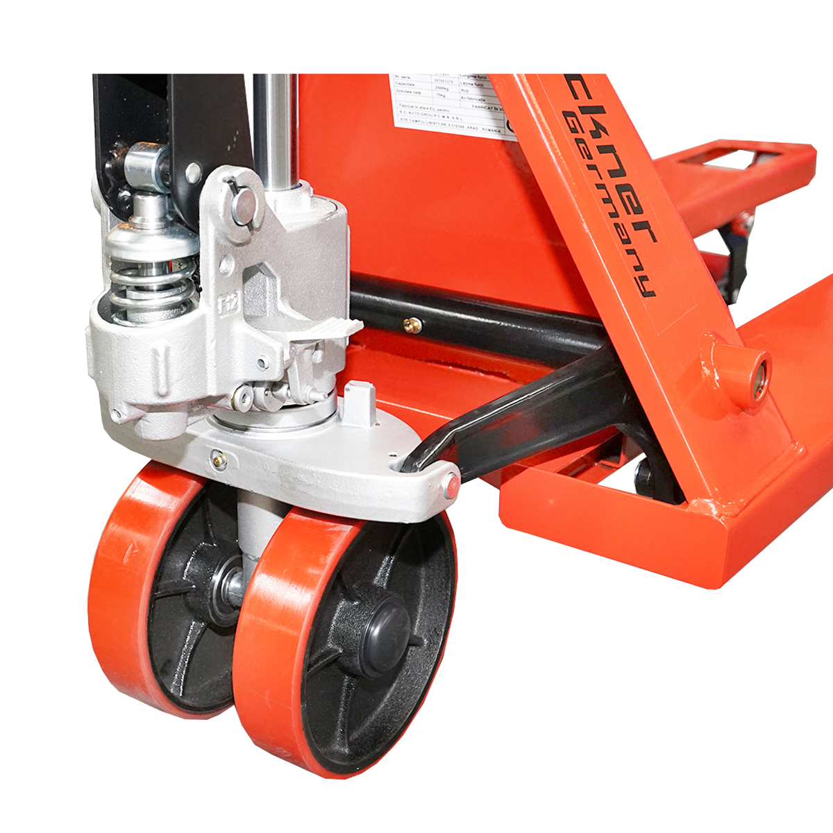 Transpalet manual 2500 KG cu roata de silicon  - imagine 5