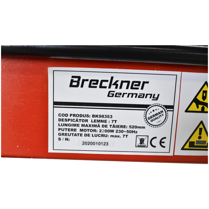 Despicator lemne orizontal 7T 230V 2kW cu suport inaltime si protectie Breckner Germany - imagine 11