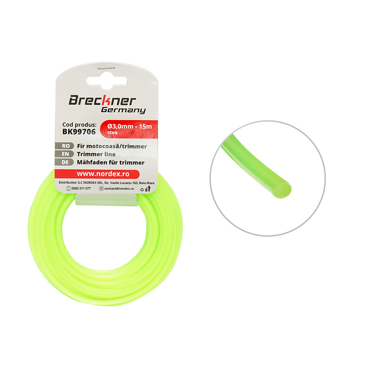 Fir stea pentru motocoasa, 3 mm x 15 m Breckner Germany