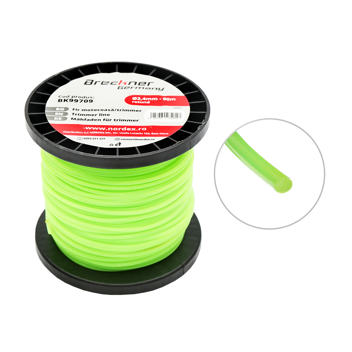 Fir rotund pentru motocoasa, 2.4 mm x 90 m Breckner Germany