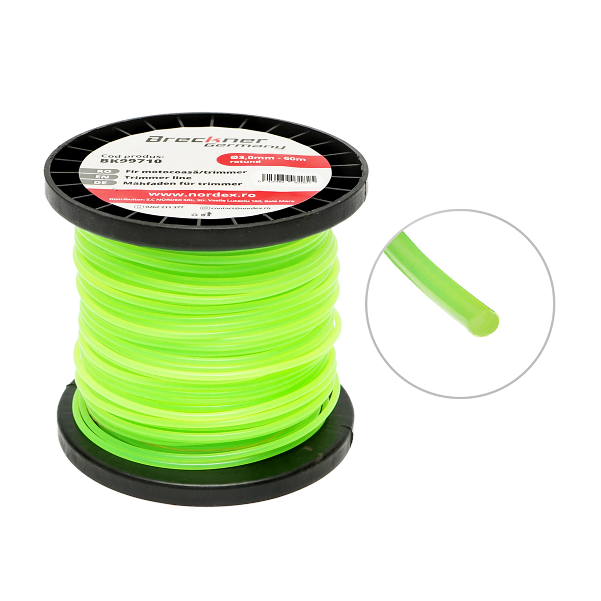 Fir rotund pentru motocoasa, 3 mm x 60 m Breckner Germany